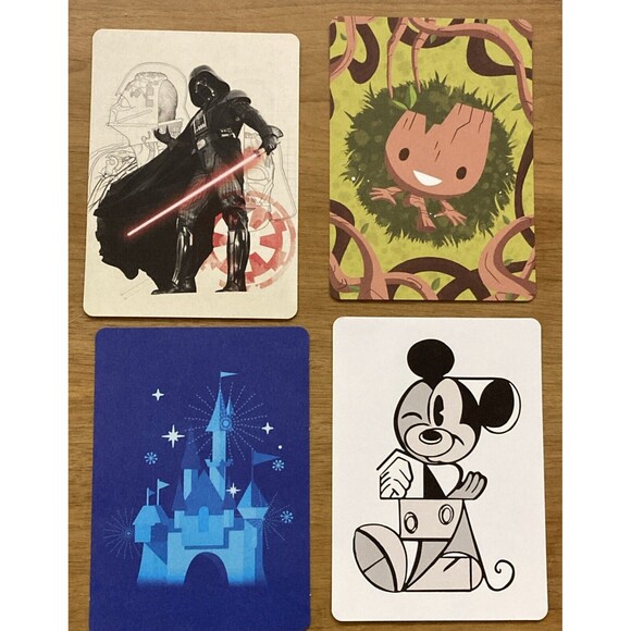 Other - 4 New Disney Rewards Postcards - Castle Mickey Mouse Groot Darth Vader 5'' x 7''